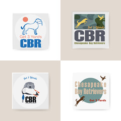 Set of logos for a shooting or hunting club specializing in hunting with dogs