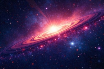 Ablaze with starlight in the vast galaxy space, pulsing, galaxy, lightning