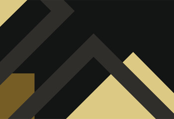Abstract geometric background in black and gold colors. Vector Illustration.