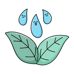 green leaf with water drops