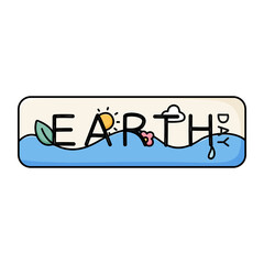 Cute sign with the words earth day