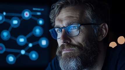 software engineer designing UI mockups in a minimalist creative studio, with coffee mugs with startup logos, casual yet focused vibe