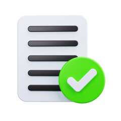 Outline check 3d render icons