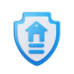 Flood with Shield 3d render icons