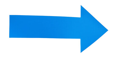 Blue Arrow Direction Symbol isolated on transparent background.