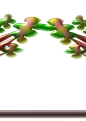 Frame with red and green leaves