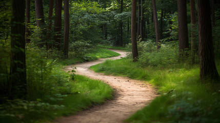 Two diverging forest paths: one overgrown, the other well-kept, symbolizing choices between tradition and progress.