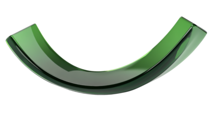 abstract green curve isolated on white background