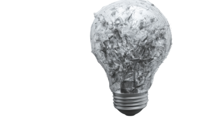 abstract lightbulb sketch on white background