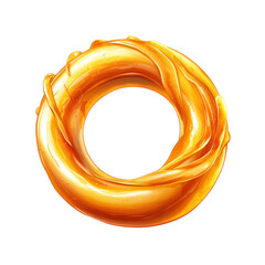 Liquid Honey Swirl Ring, Golden Abstract Background, Food Design, Sweet Texture