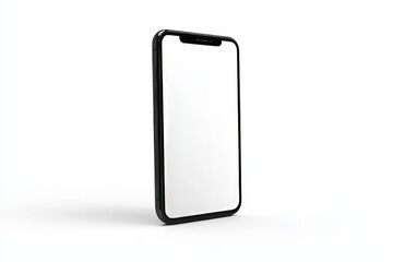 Minimalist vector illustration of a smartphone with blank screen on a clean white background