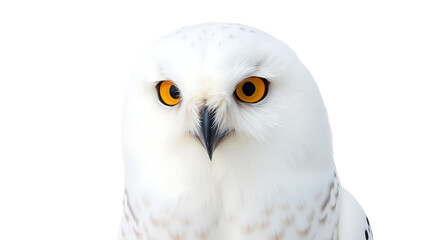 Powerful Snowy Owl isolated on transparent background.