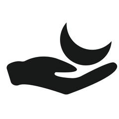 hand and moon icon