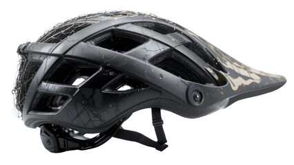 Camouflage Bicycle Helmet isolated on transparent background.
