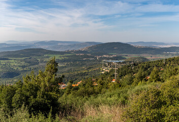 Fototapeta premium View of the Lower Galilee from Mount Meron in the Upper Galilee in Israel. 