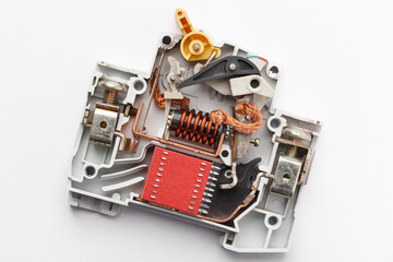 Network protection circuit breaker disassembled
