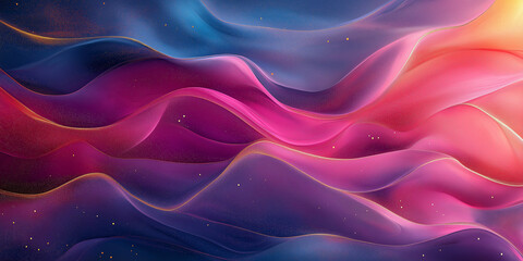 Obraz premium Alcohol Ink Background with Pink, Purple, and Blue Tones Accented by Thin Gold-Leaf Lines
