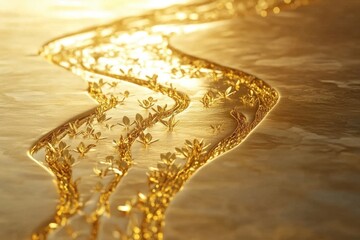 Naklejka premium The Evolution of Wealth Visualized as a Journey Through Time and Innovation in Society and Economy