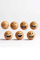 Obraz premium Collection of cute and funny happy emojis showing diverse playful expressions for creative designs and projects