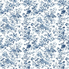 Elegant blue floral pattern boho chic background