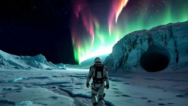 cool animation of astronaut activities in Unknow Planet
