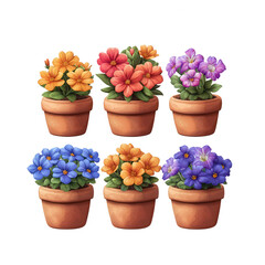 flowers in a pot isolated on transparent background PNG