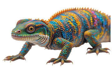 Obraz premium Colorful Scaled Lizard with Intricate Pattern and Vibrant Skin Details