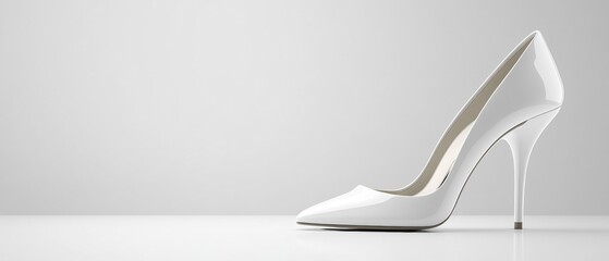 Elegant High Heel Shoe on Minimalist White Background for Fashion Concept