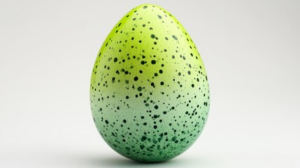 Handmade Easter egg with green gradient isolated on white background with clipping path