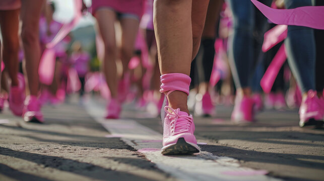 A Crowd of Supporters at the World Cancer Day Walkathon