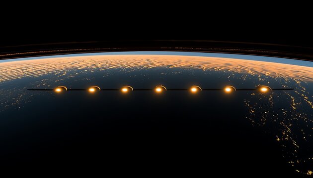 Sunrise Space Station Earth View.