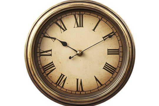 Antique clock face shows time. Could be used for business concept and deadline use