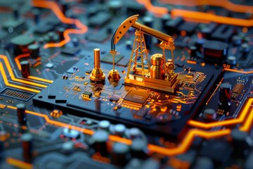 Digitalized oil pump on graphical motherboard