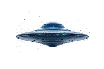 Obraz premium Futuristic UFO Spaceship in Outer Space with Stars and Glow Effects