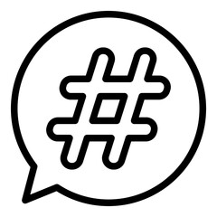 Hastag icon. Vector line icon	
