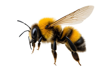 Detailed Close-up of a Bumblebee with Vibrant Yellow Fur
