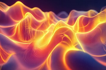 Vibrant abstract waves of light create a mesmerizing digital landscape