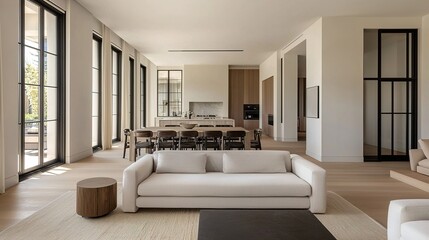 Contemporary designer furniture luxury apartment interior design modern style spacious environment elegant viewpoint