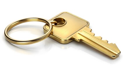 Gold Key with Keyring