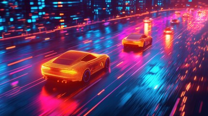 Futuristic Autonomous Vehicles Navigating Smart City Roads with AI Technologies