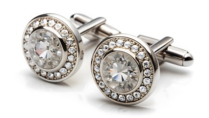 Silver Cufflinks with Cubic Zirconia