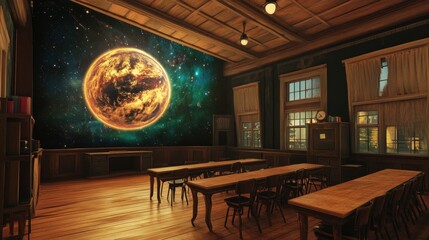 Holographic Planetarium Classroom Designed for Astronomy Education