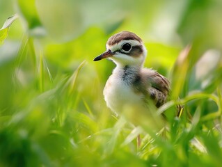 Obraz premium Young Bird in Grass