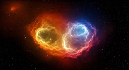 Obraz premium A distant galaxy with stars, planets, and a swirling spiral.