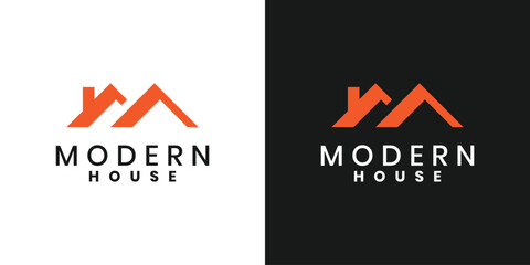 Modern house roof real estate logo vector design © gibran fatih