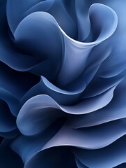 Fototapeta premium Abstract flowing forms in shades of blue and white