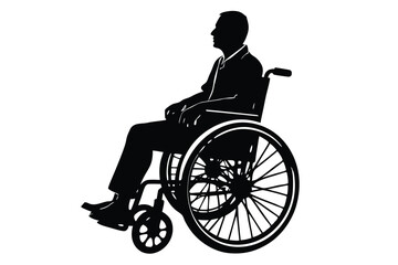 Obraz premium People on Wheelchair Silhouettes