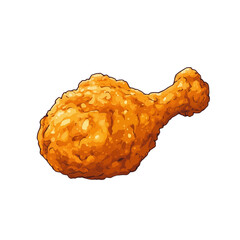 fried chicken drumstick on a transparent background