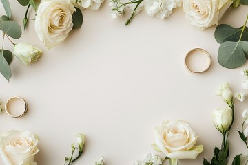 Ultra Hd Image of Flat Lay Minimalist Wedding Arrangement