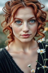 Fototapeta premium Young Woman with Flowers